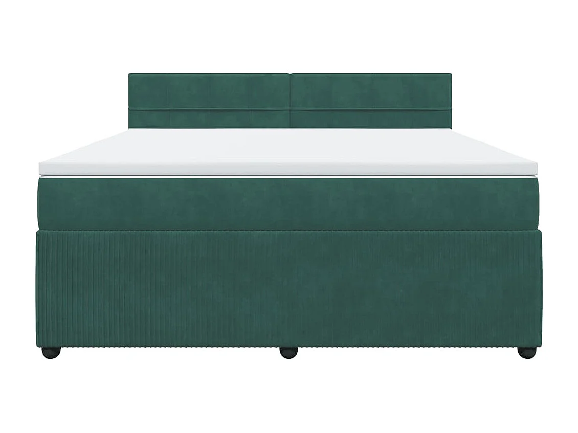 Boxspringbett mit Matratze Dunkelgrün 180x200 cm Samt