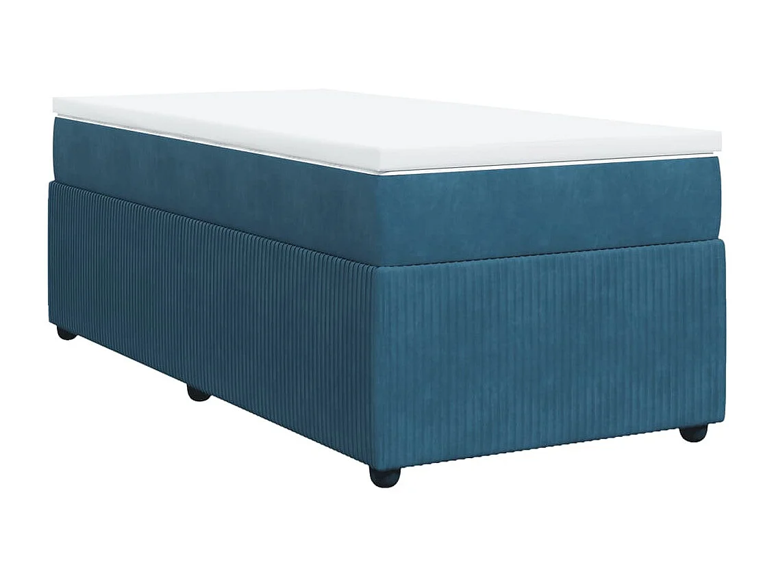 Sommier à lattes de lit et matelas Bleu foncé 80x200 cm Velours