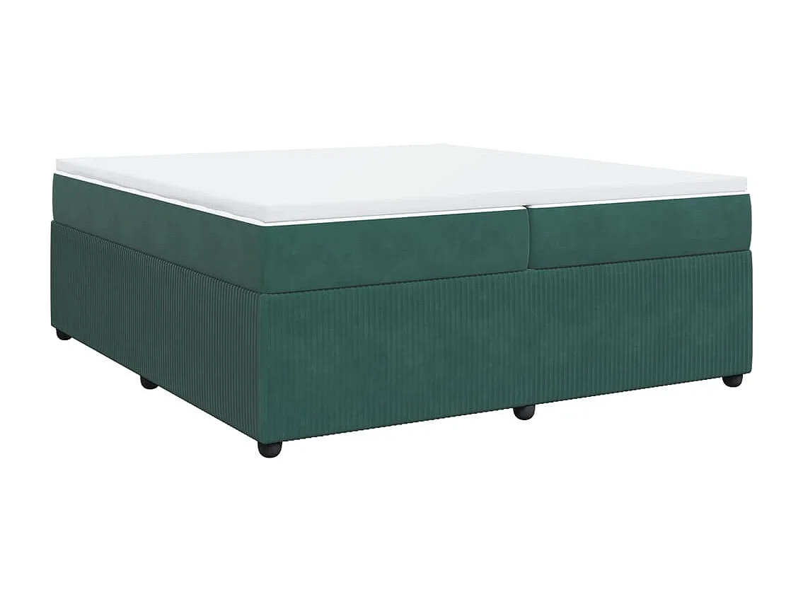 Giroletto a Molle con Materasso Verde Scuro 200x200 cm Velluto