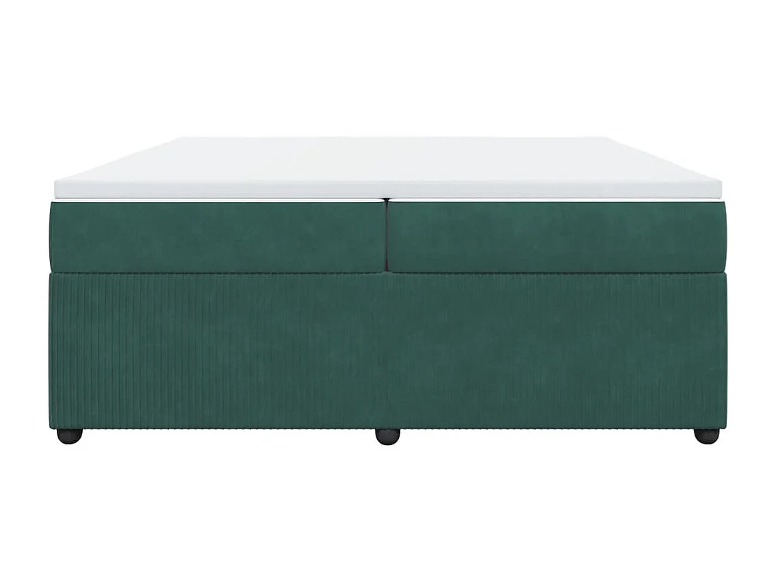 Giroletto a Molle con Materasso Verde Scuro 200x200 cm Velluto