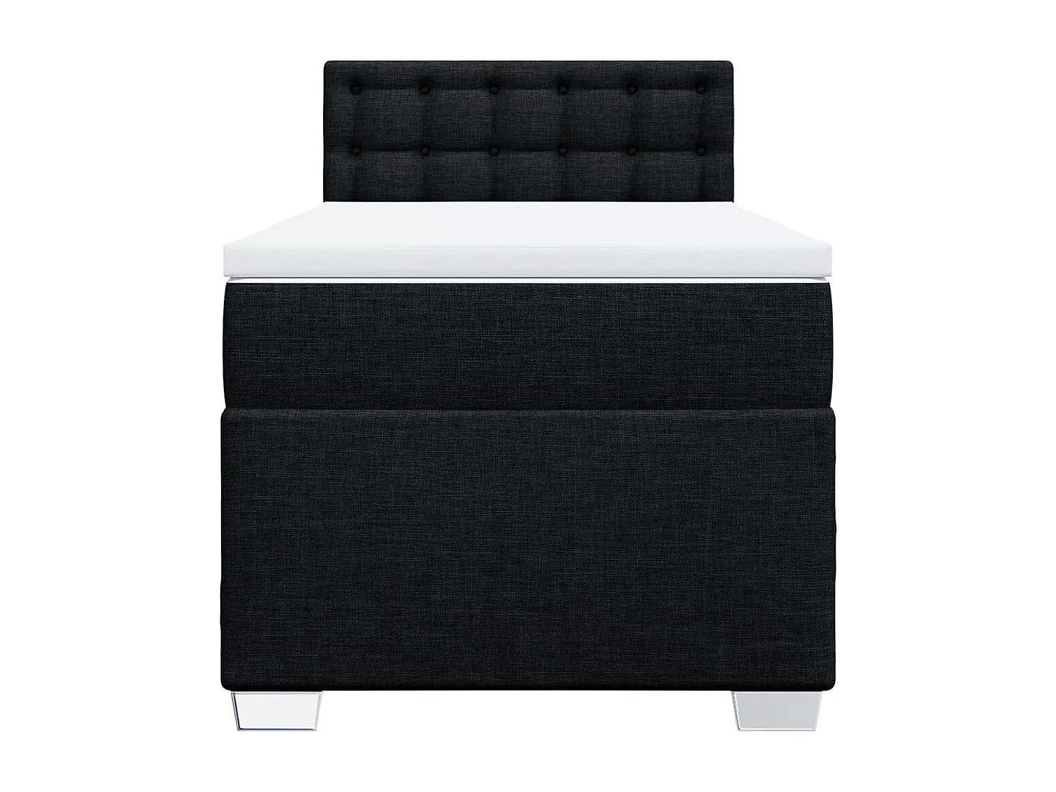 Sommier à lattes de lit et matelas Noir 80x200 cm Tissu