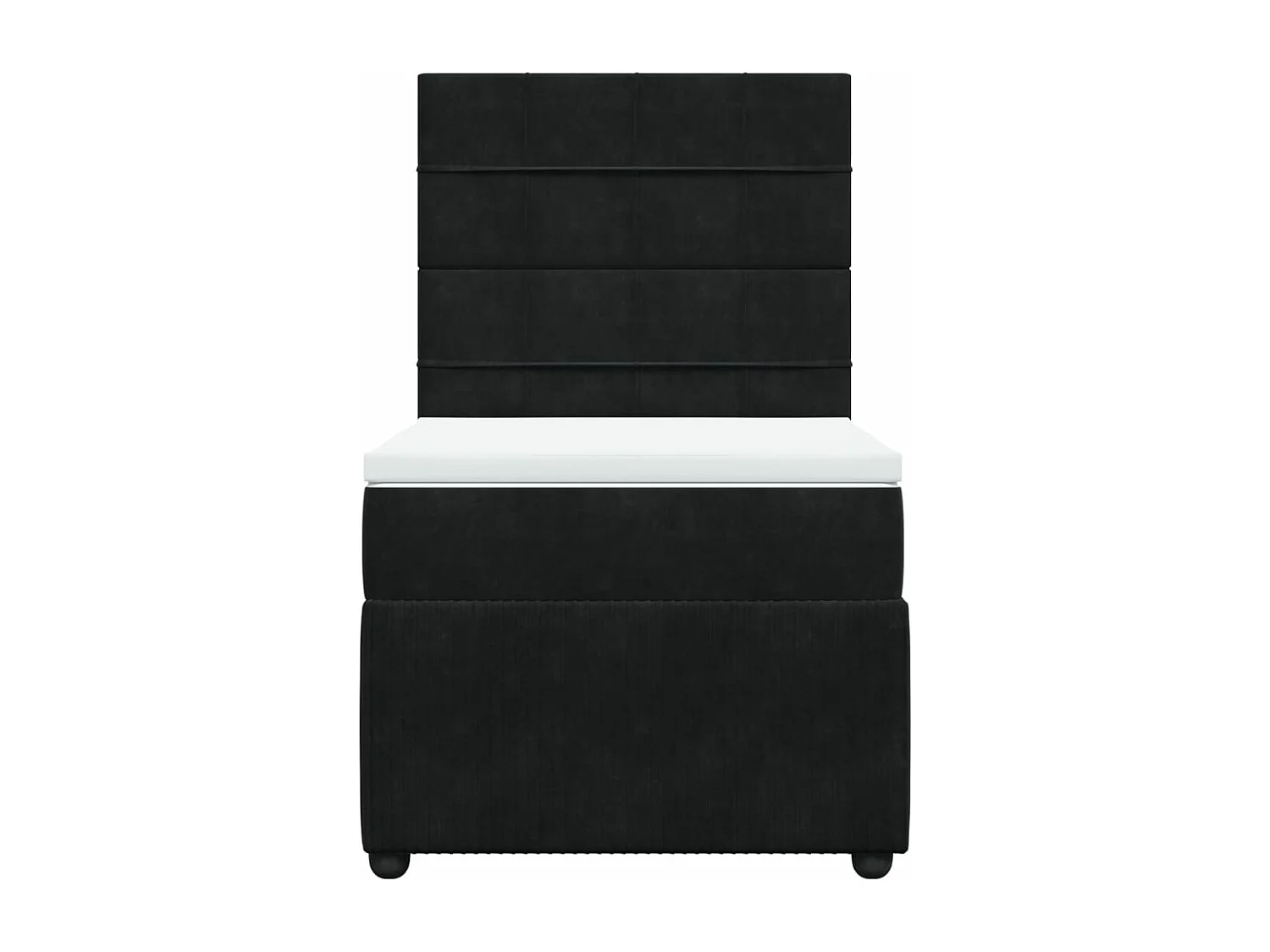 Giroletto a Molle con Materasso Nero 80x200 cm in Velluto