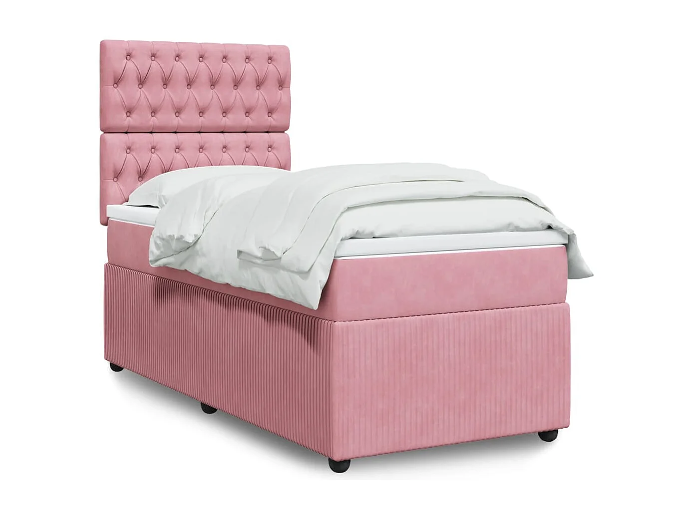 Giroletto a Molle con Materasso Rosa 80x200 cm in Velluto