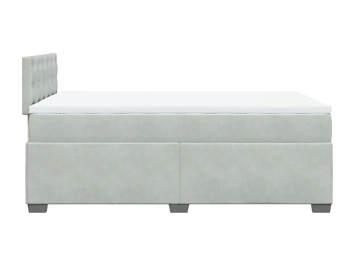 Cama boxspring com colchão 120x190 cm veludo cinzento-claro