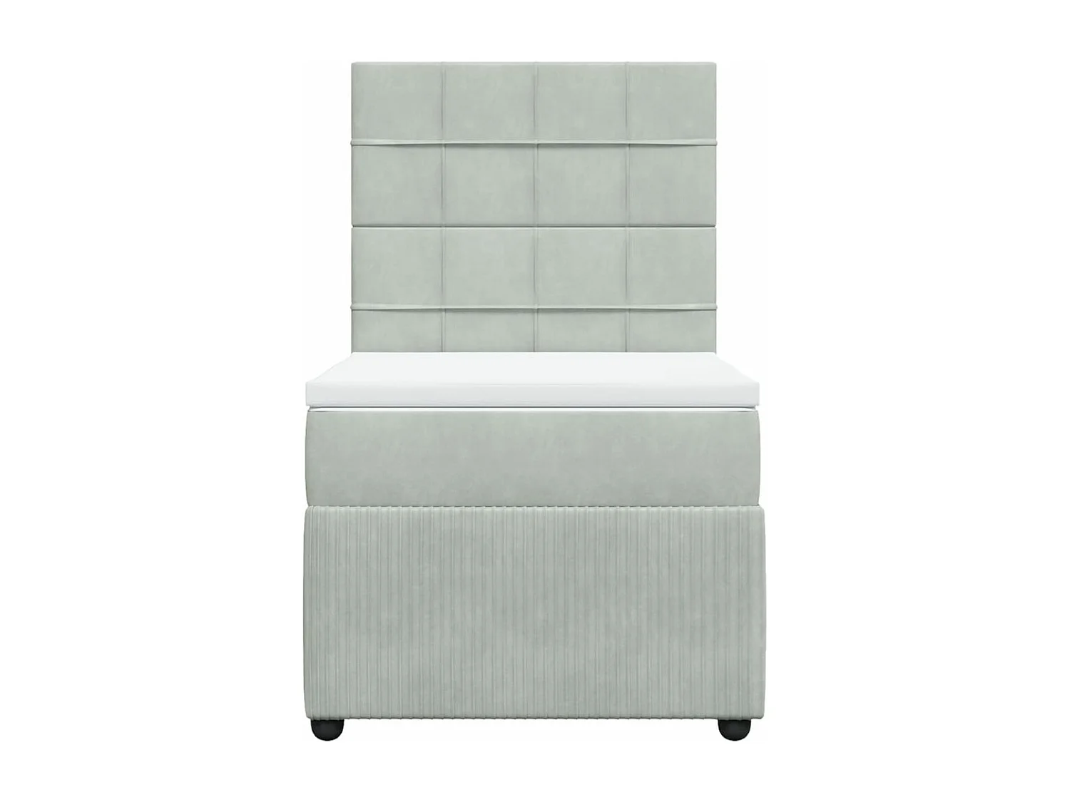 Boxspring met matras fluweel lichtgrijs 90x200 cm