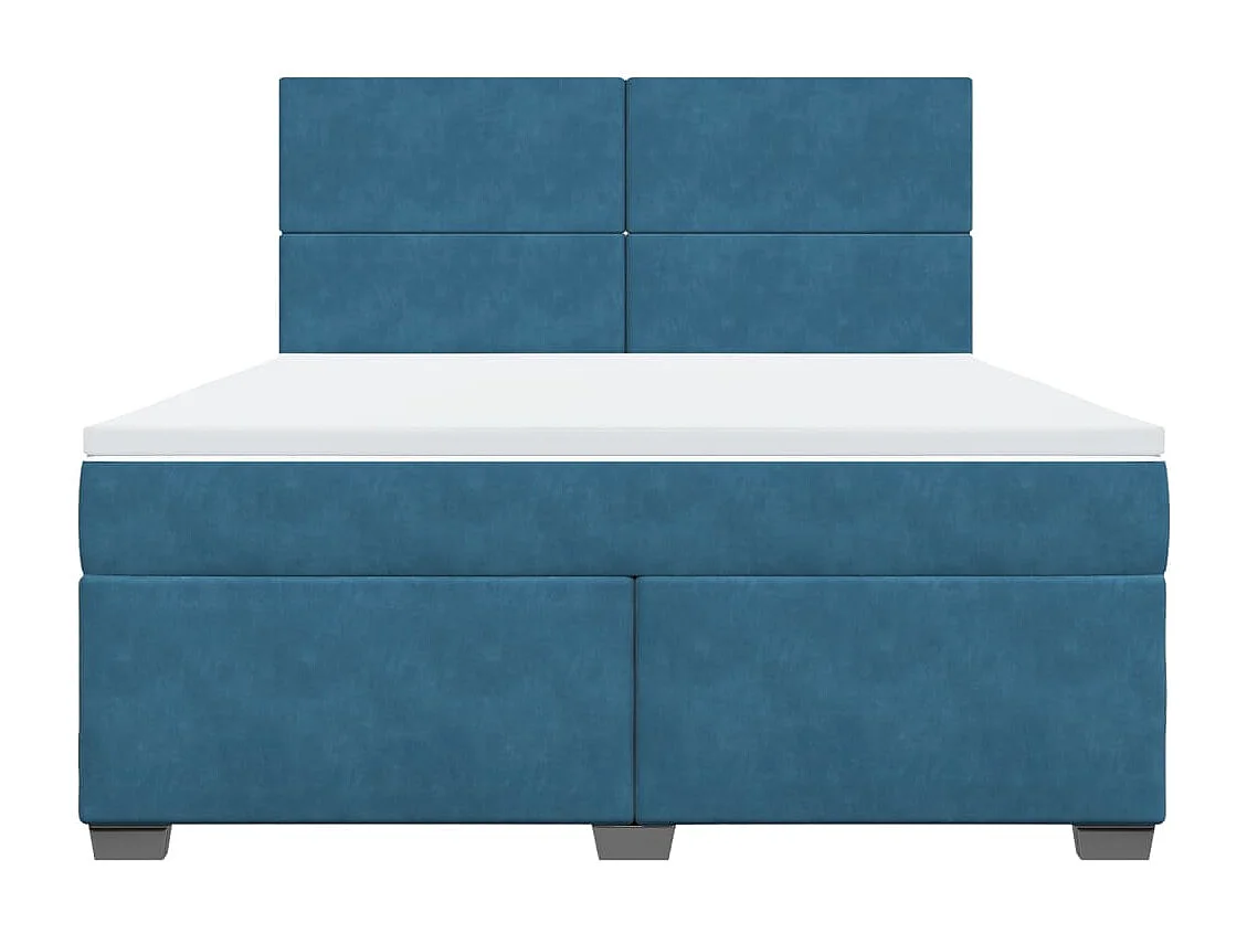 Cama com molas/colchão 180x200 cm veludo azul