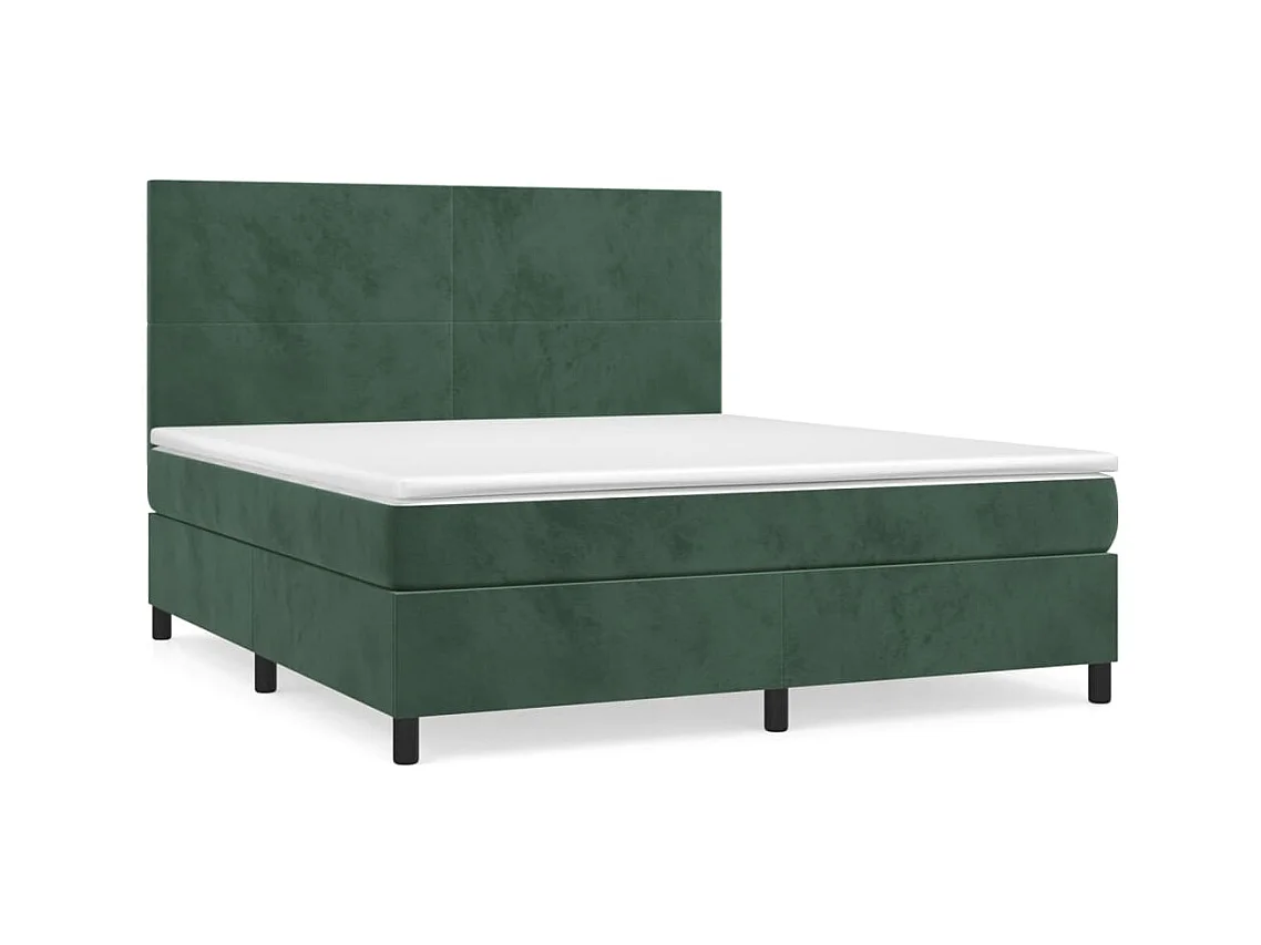 Boxspringbett mit Matratze Dunkelgrün 180x200 cm Samt