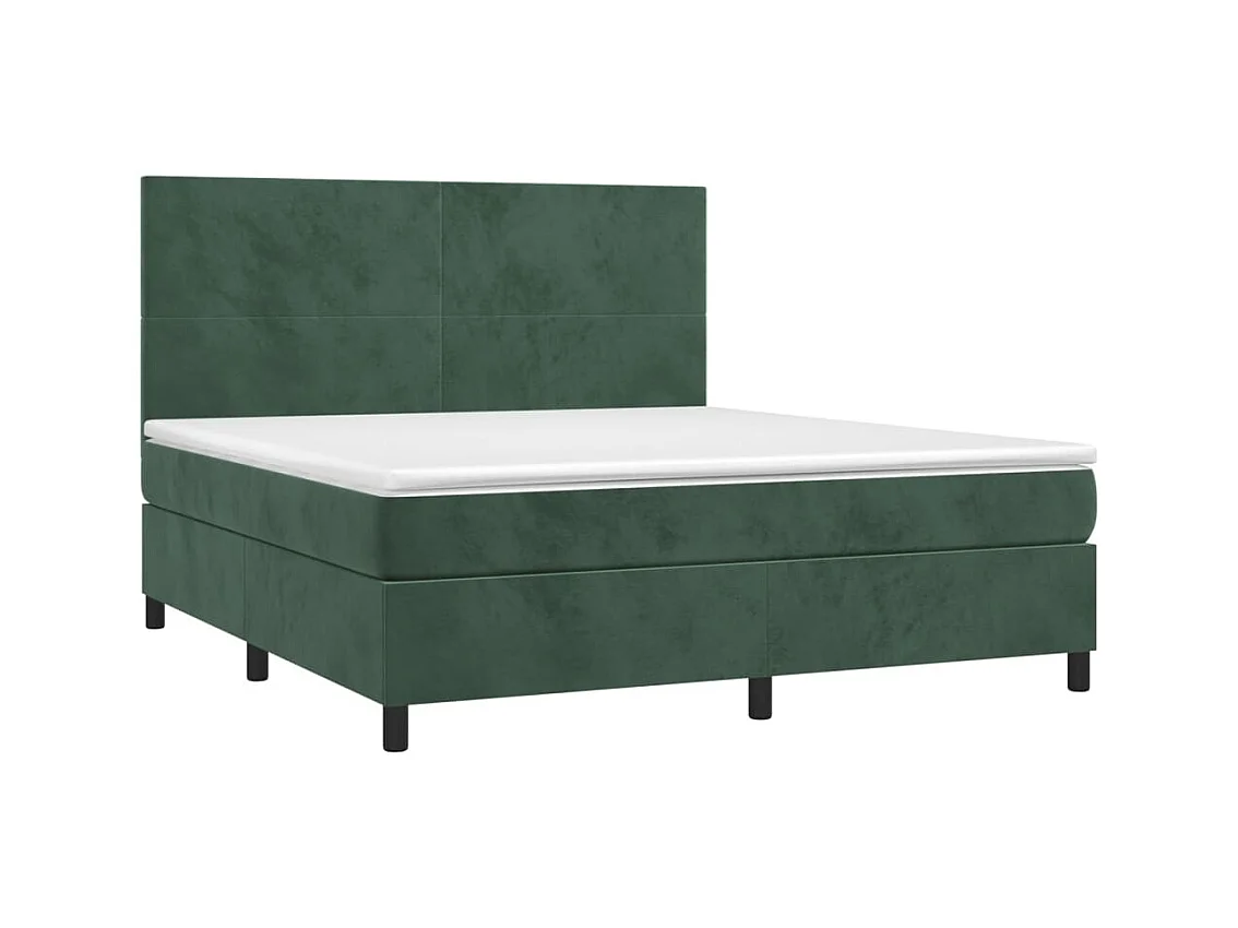 Boxspringbett mit Matratze Dunkelgrün 180x200 cm Samt