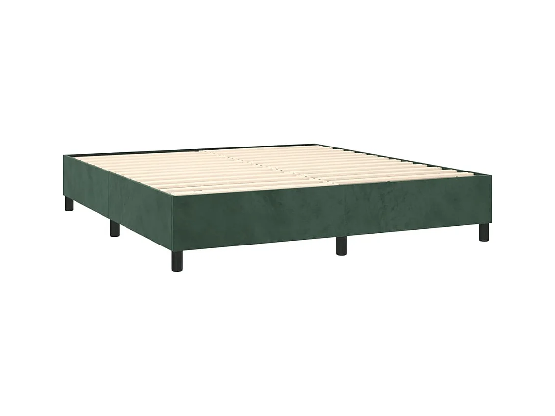 Boxspringbett mit Matratze Dunkelgrün 180x200 cm Samt
