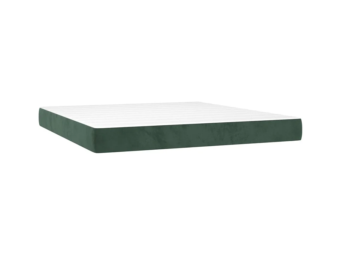 Boxspringbett mit Matratze Dunkelgrün 180x200 cm Samt
