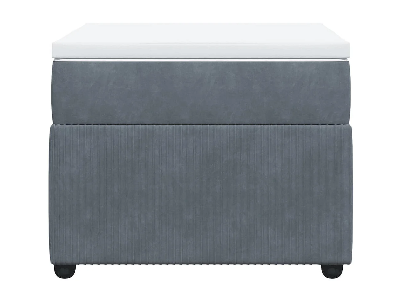 Giroletto a Molle con Materasso Grigio Scuro 90x190 cm Velluto