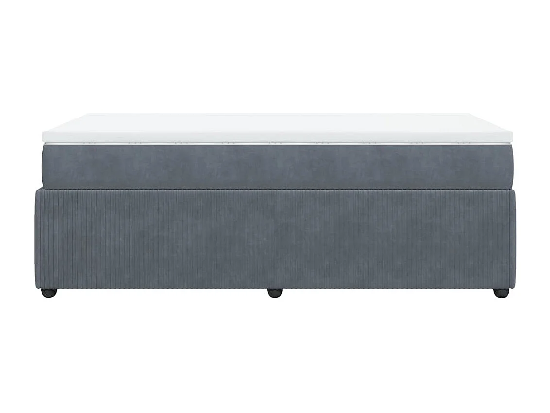 Giroletto a Molle con Materasso Grigio Scuro 90x190 cm Velluto