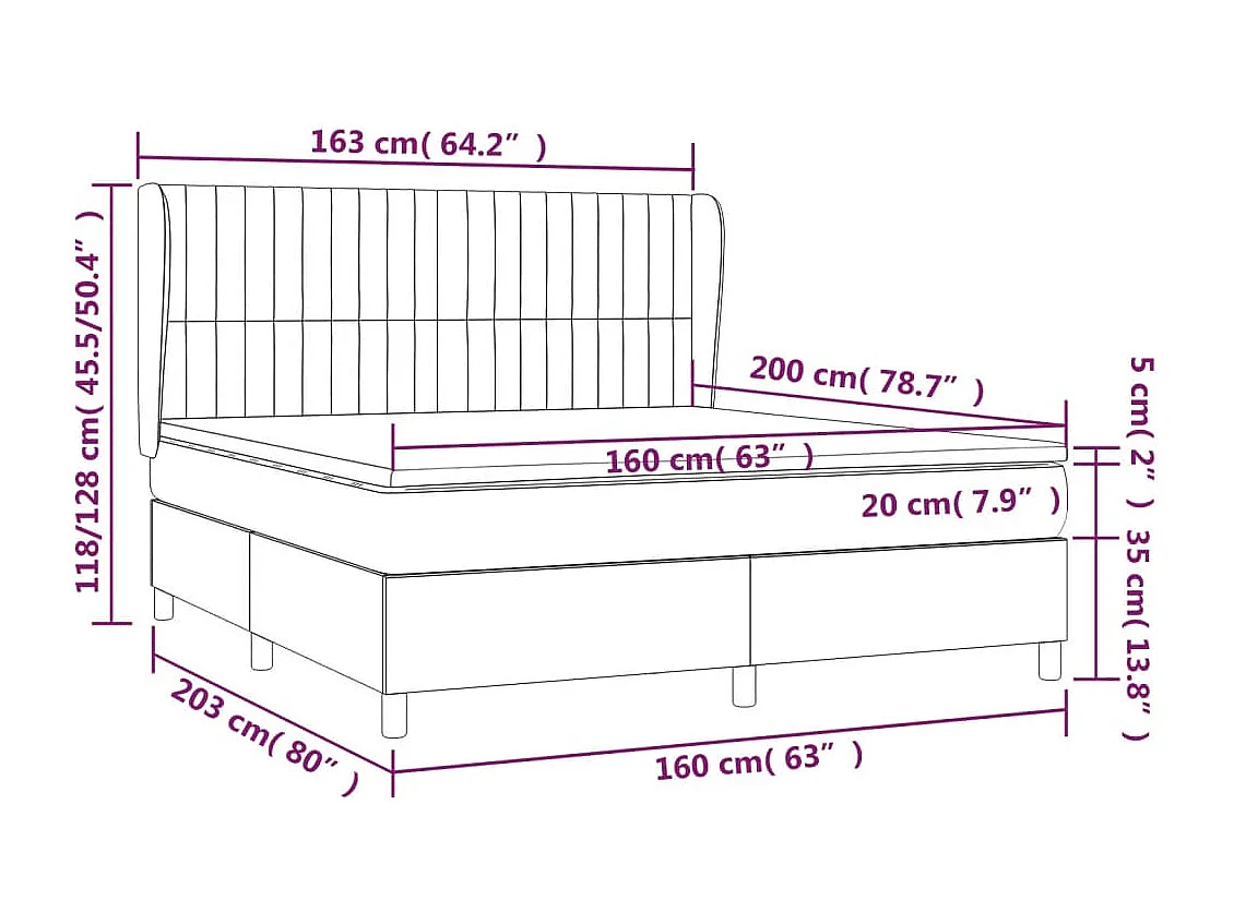 Boxspring met matras fluweel donkergroen 160x200 cm