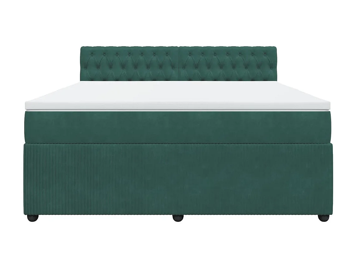 Sommier à lattes de lit et matelas Vert foncé 180x200cm Velours