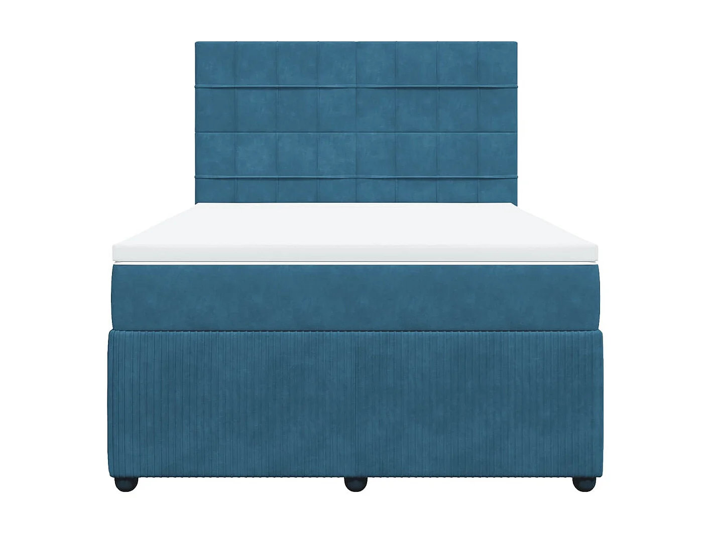 Giroletto a Molle con Materasso Blu 160x200 cm in Velluto