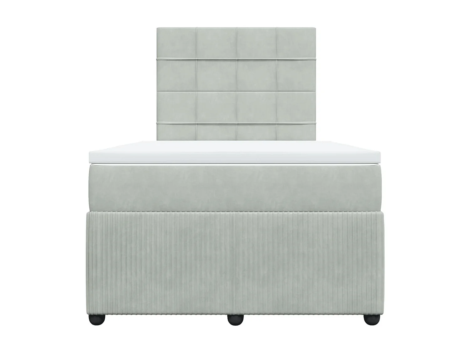 Cama boxspring com colchão 120x190 cm veludo cinzento-claro