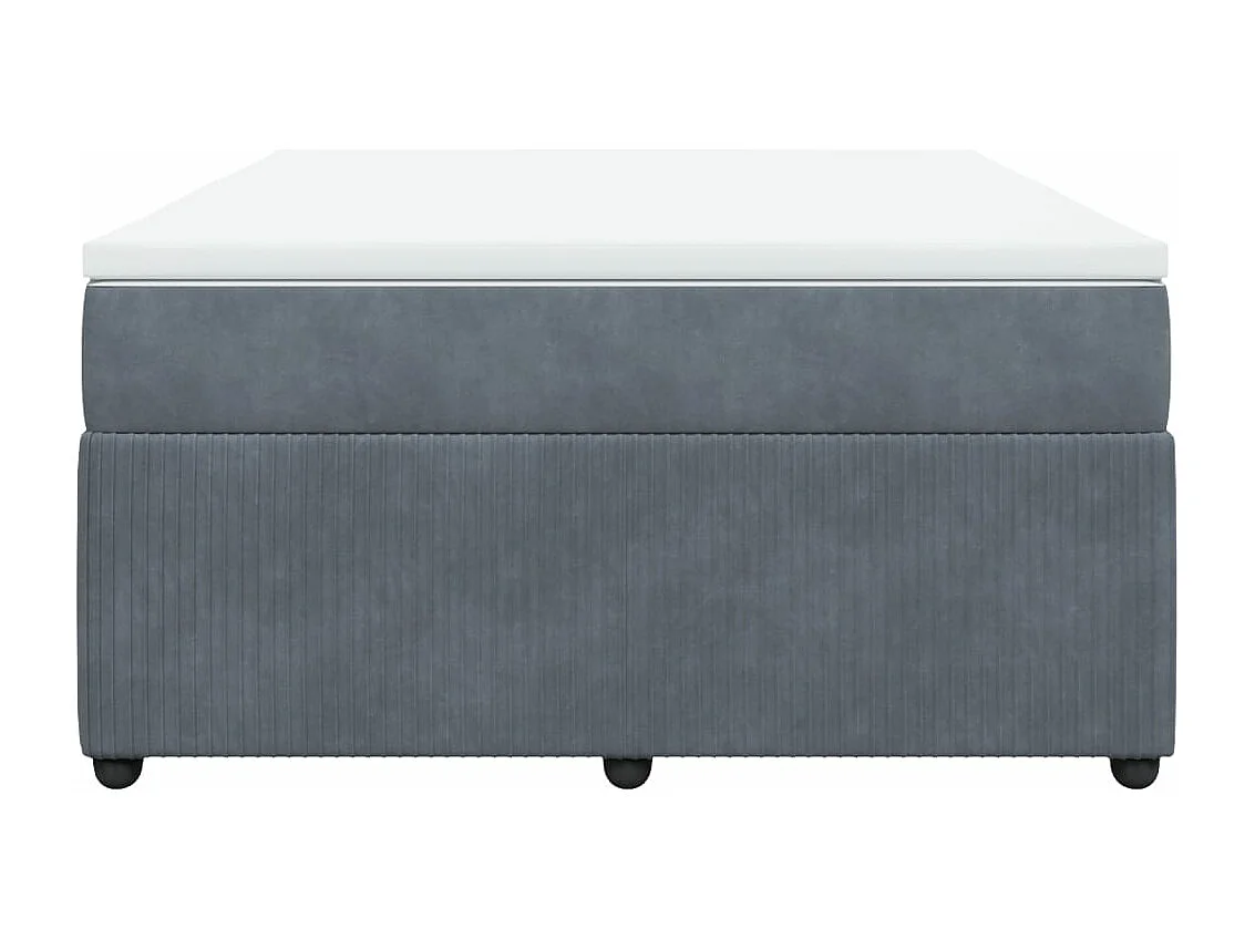 Giroletto a Molle con Materasso Grigio Scuro 160x200 cm Velluto