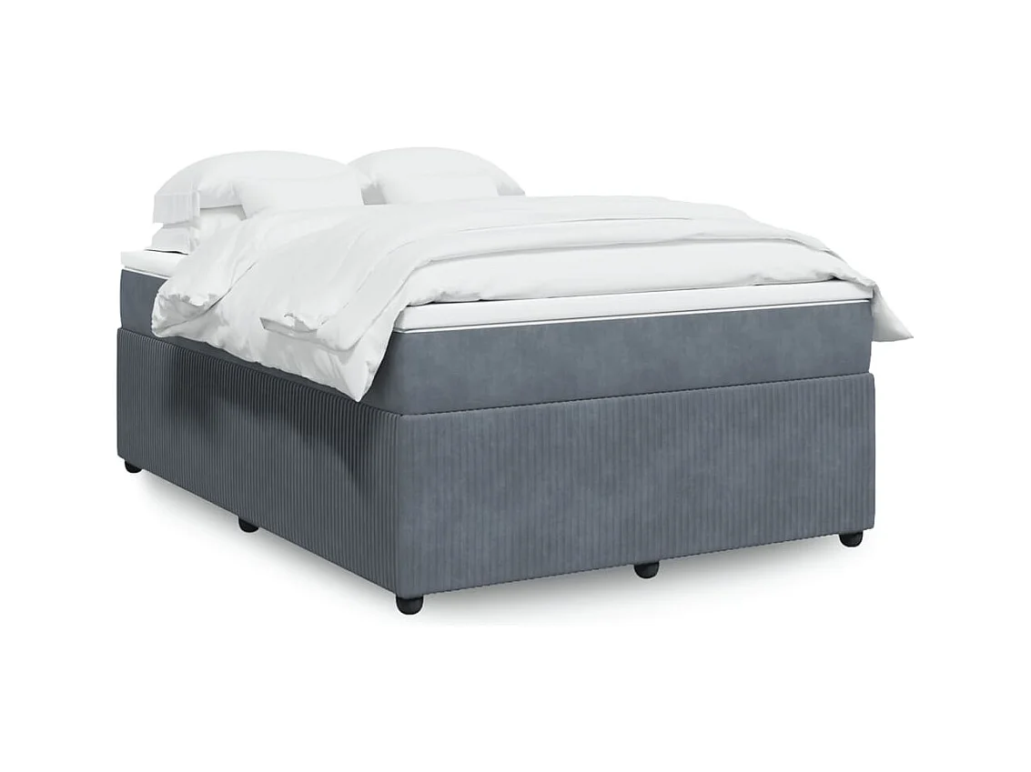 Boxspring met matras fluweel donkergrijs 160x200 cm