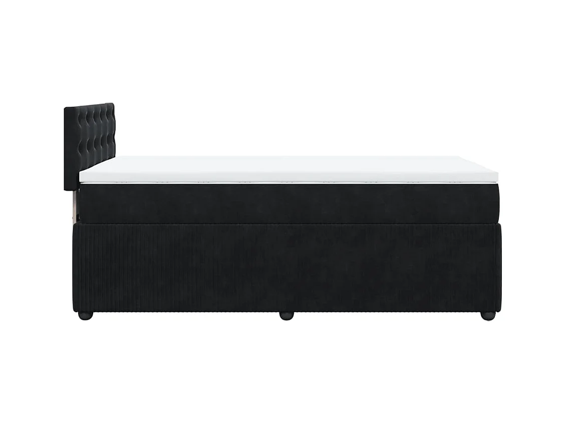 Cama com molas/colchão 80x200 cm veludo preto