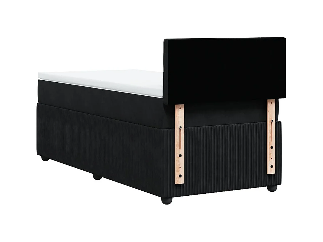 Cama com molas/colchão 80x200 cm veludo preto