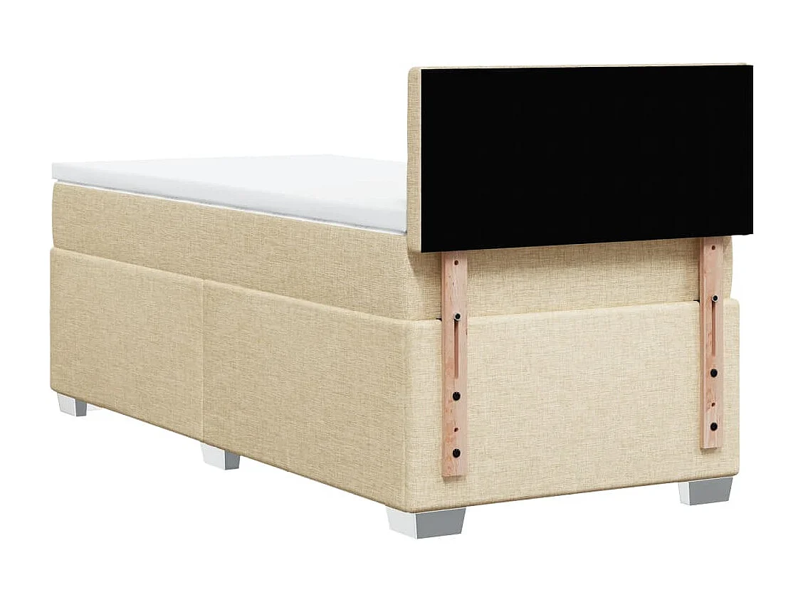 Sommier à lattes de lit et matelas Crème 90x190 cm Tissu