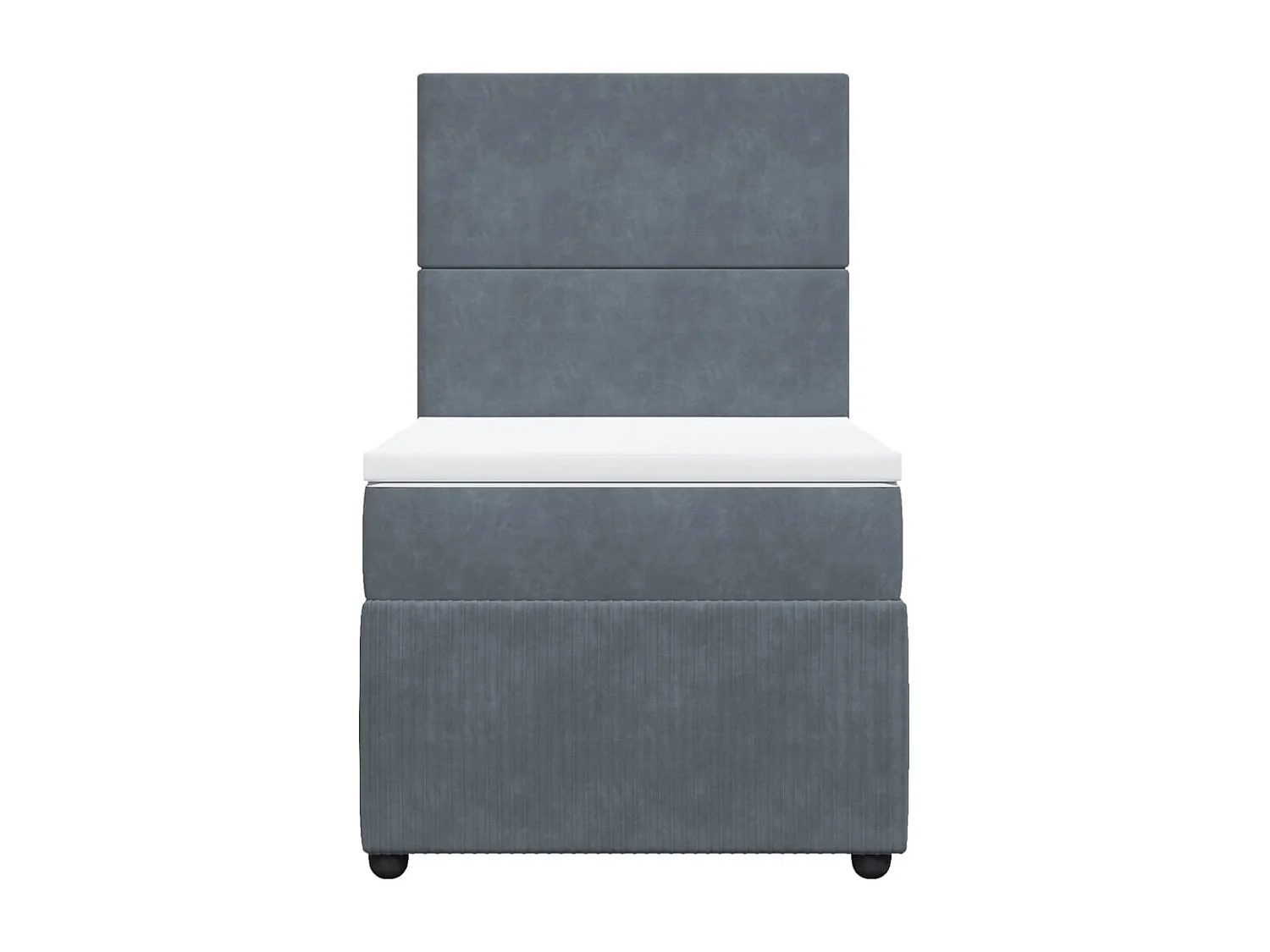 Boxspringbett mit Matratze Dunkelgrau 80x200 cm Samt