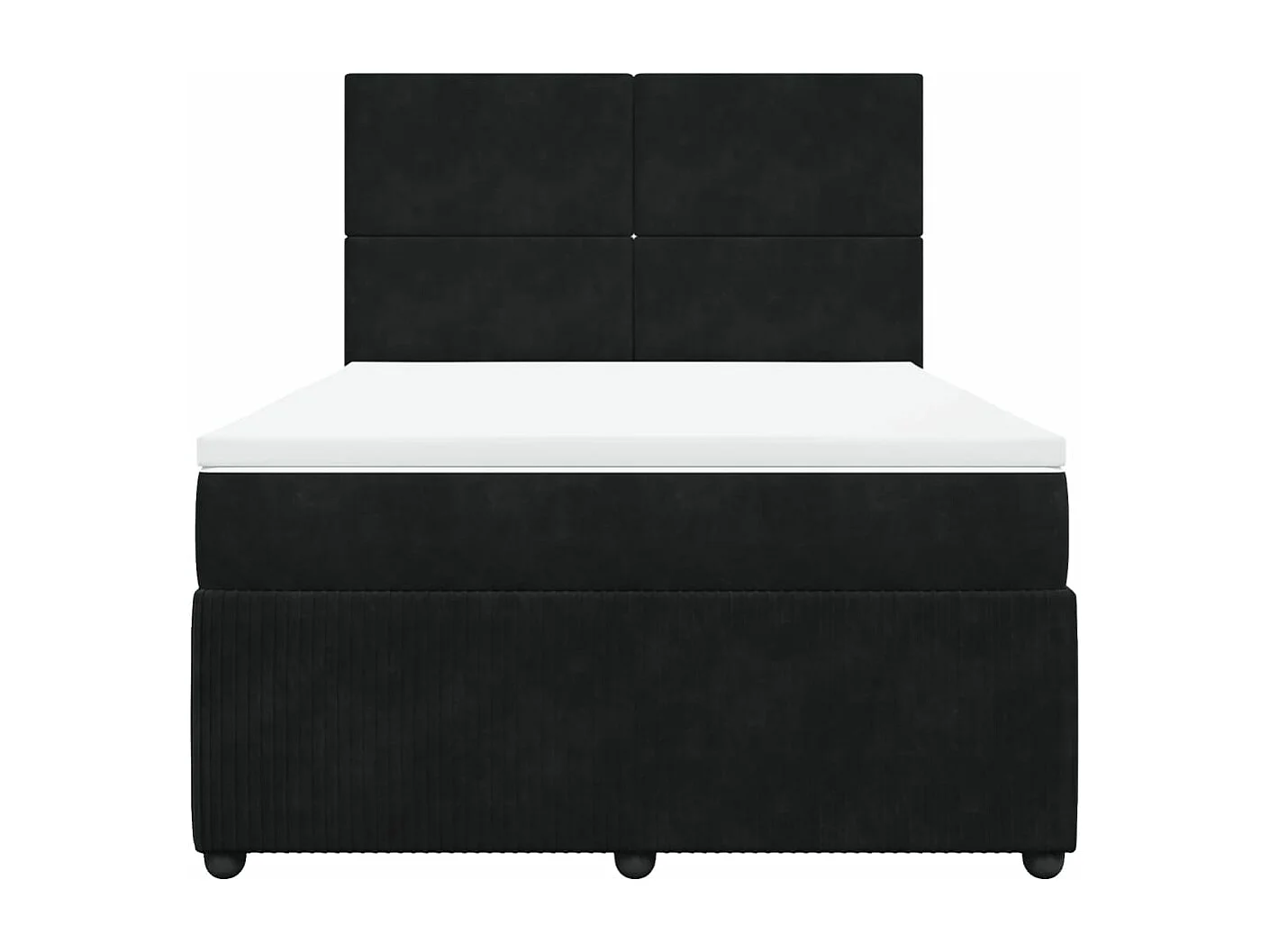 Cama com molas/colchão 160x200 cm veludo preto