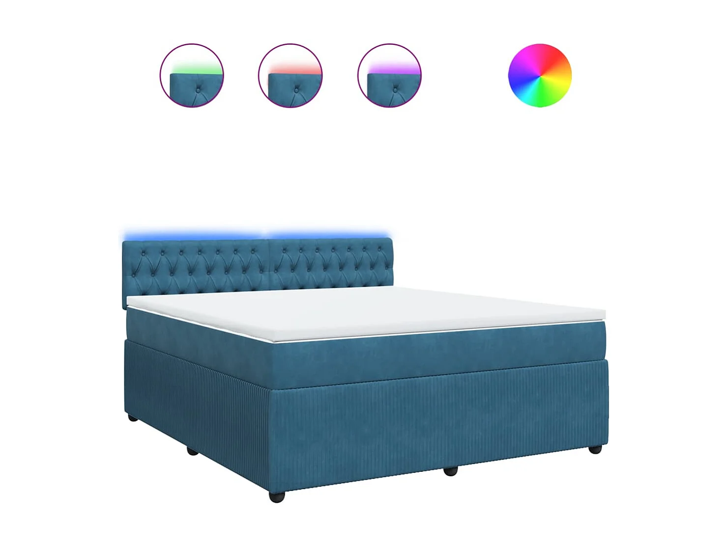 Boxspringbett mit Matratze Blau 180x200 cm Samt