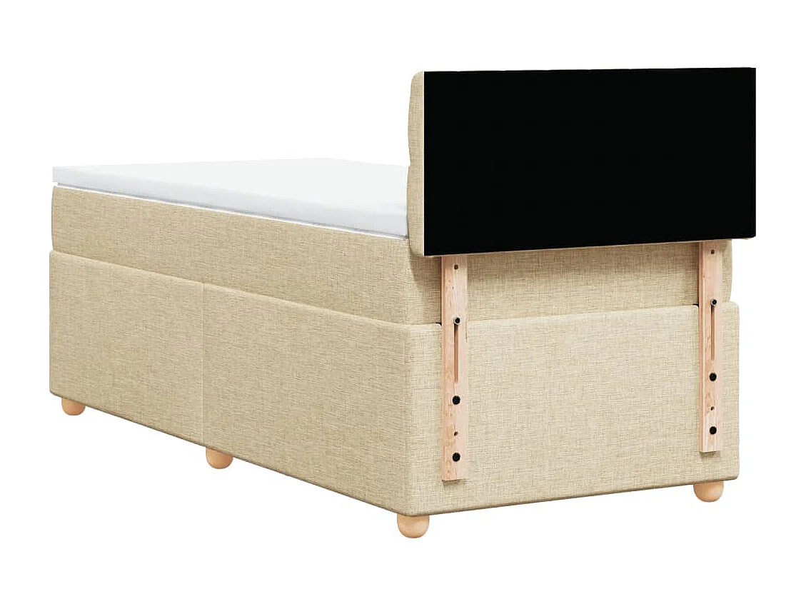 Boxspringbett mit Matratze Creme 90x190 cm Stoff