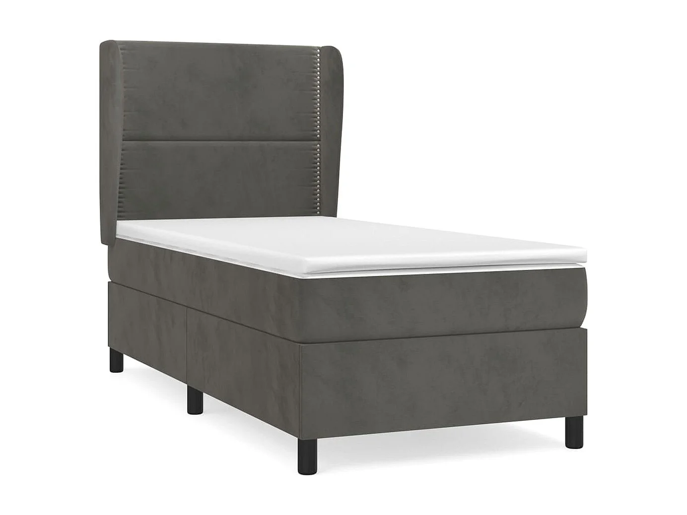 Sommier à lattes de lit et matelas Gris foncé 80x200 cm Velours