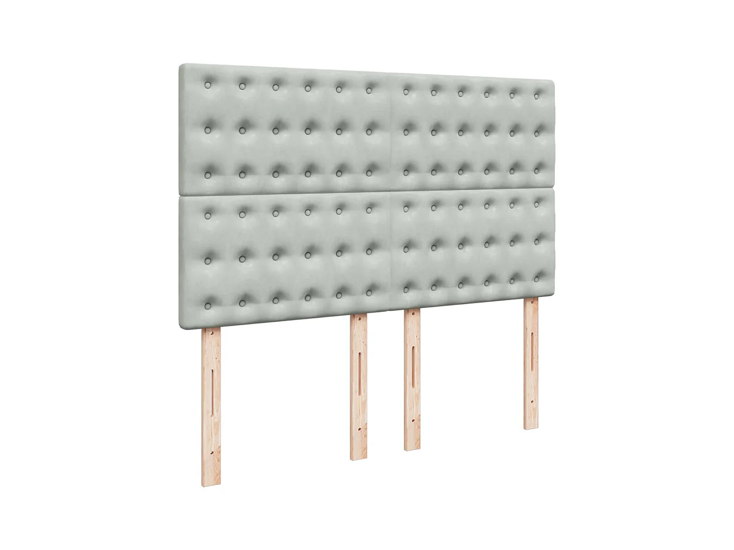 Giroletto a Molle con Materasso Grigio Chiaro 140x190cm Velluto