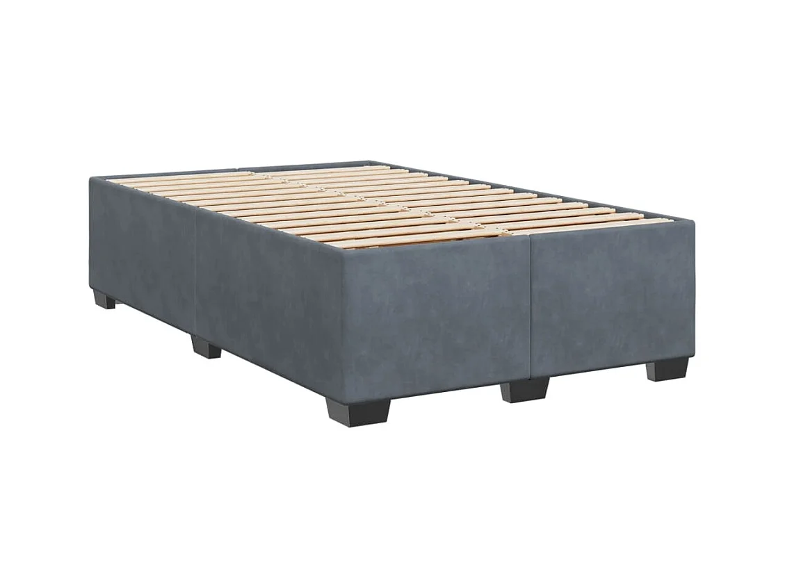 Sommier à lattes de lit et matelas Gris foncé 120x200cm Velours
