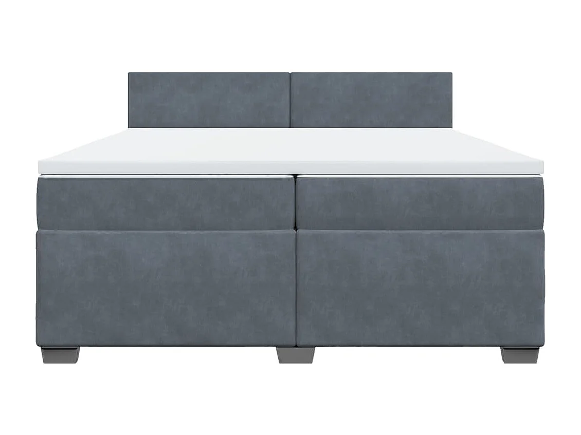 Boxspringbett mit Matratze Dunkelgrau 200x200 cm Samt