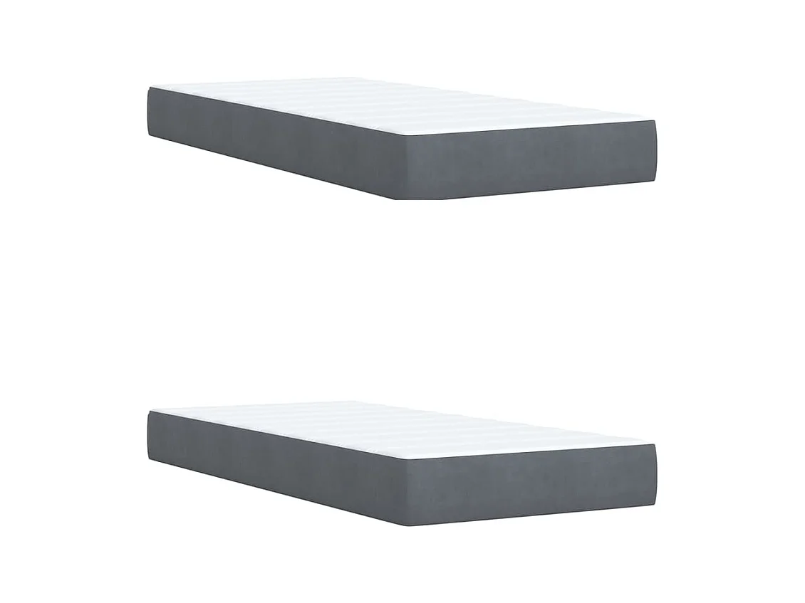 Sommier à lattes de lit et matelas Gris foncé 200x200cm Velours