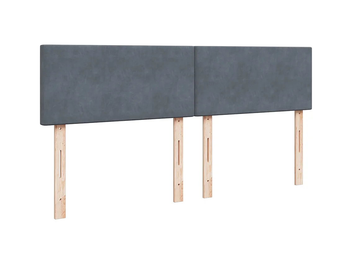 Sommier à lattes de lit et matelas Gris foncé 200x200cm Velours