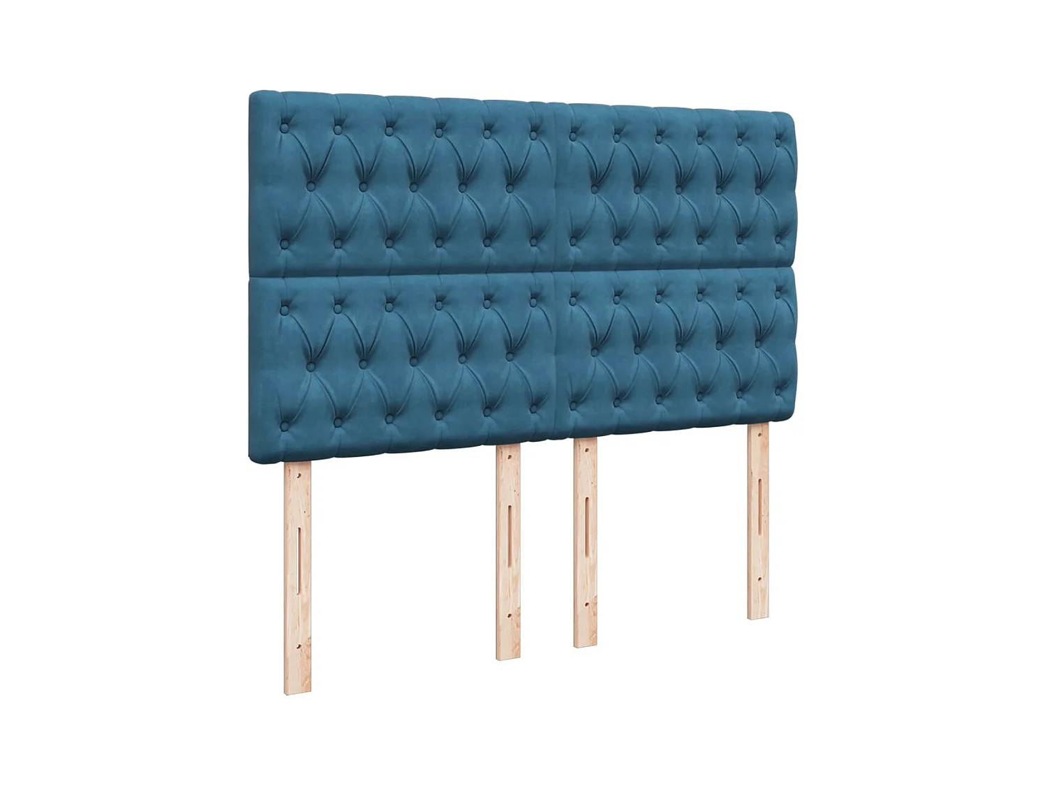 Cama box spring con colchón terciopelo azul oscuro 160x200 cm