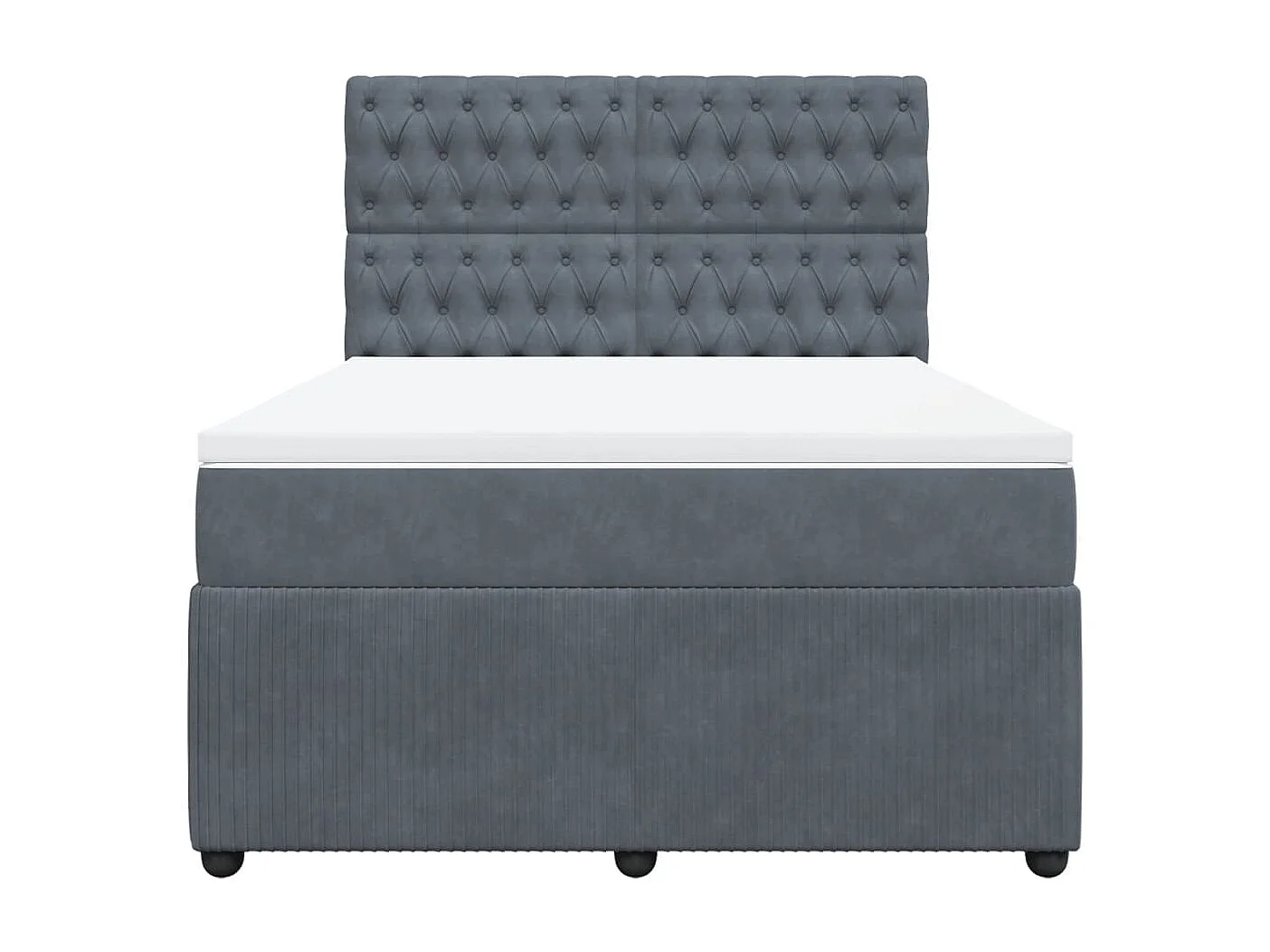 Boxspringbett mit Matratze Dunkelgrau 160x200 cm Samt