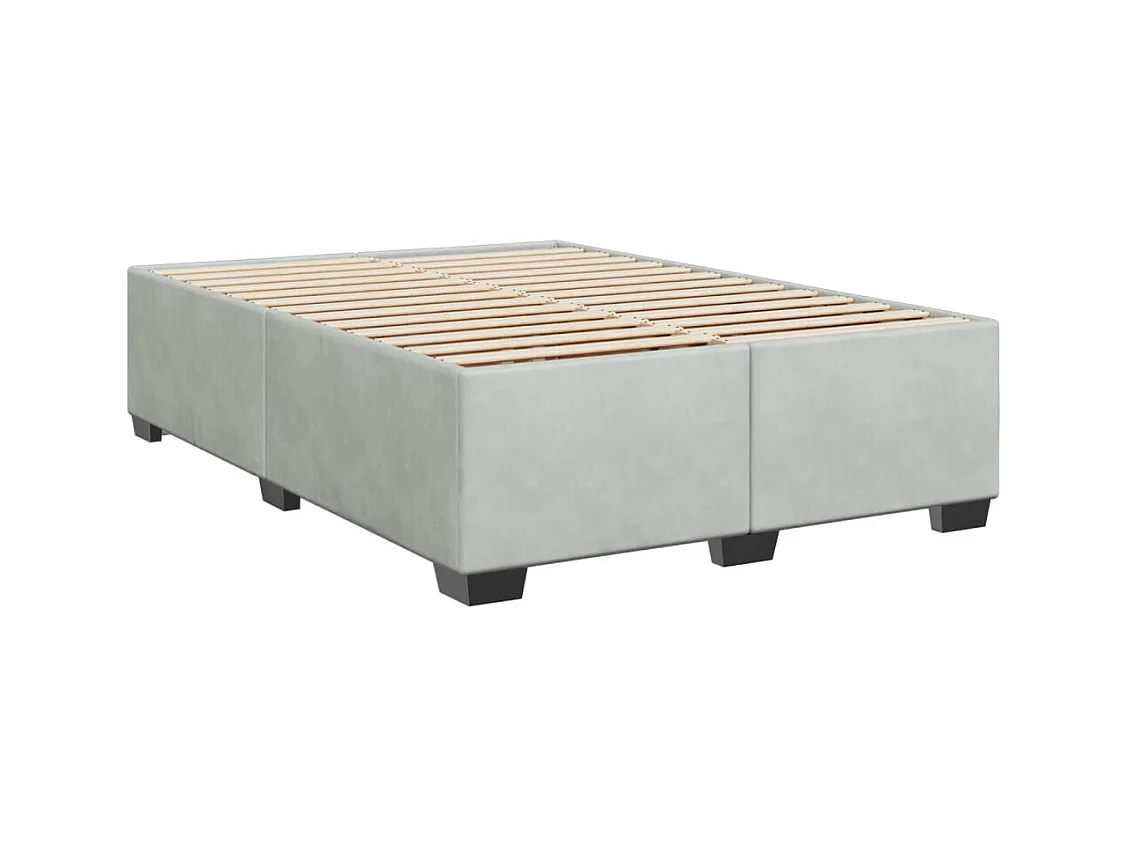 Boxspring met matras fluweel lichtgrijs 140x190 cm
