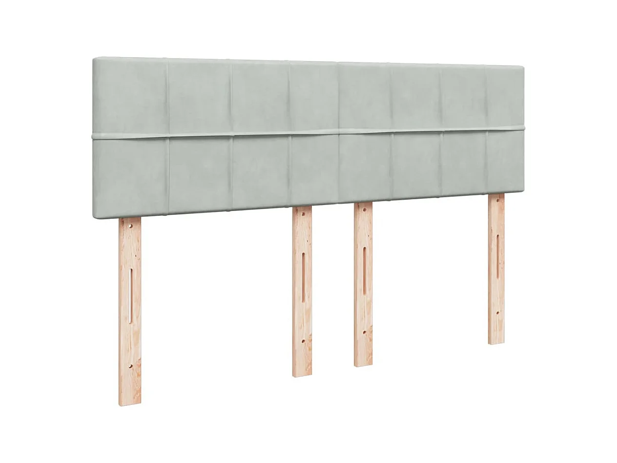 Boxspring met matras fluweel lichtgrijs 140x190 cm