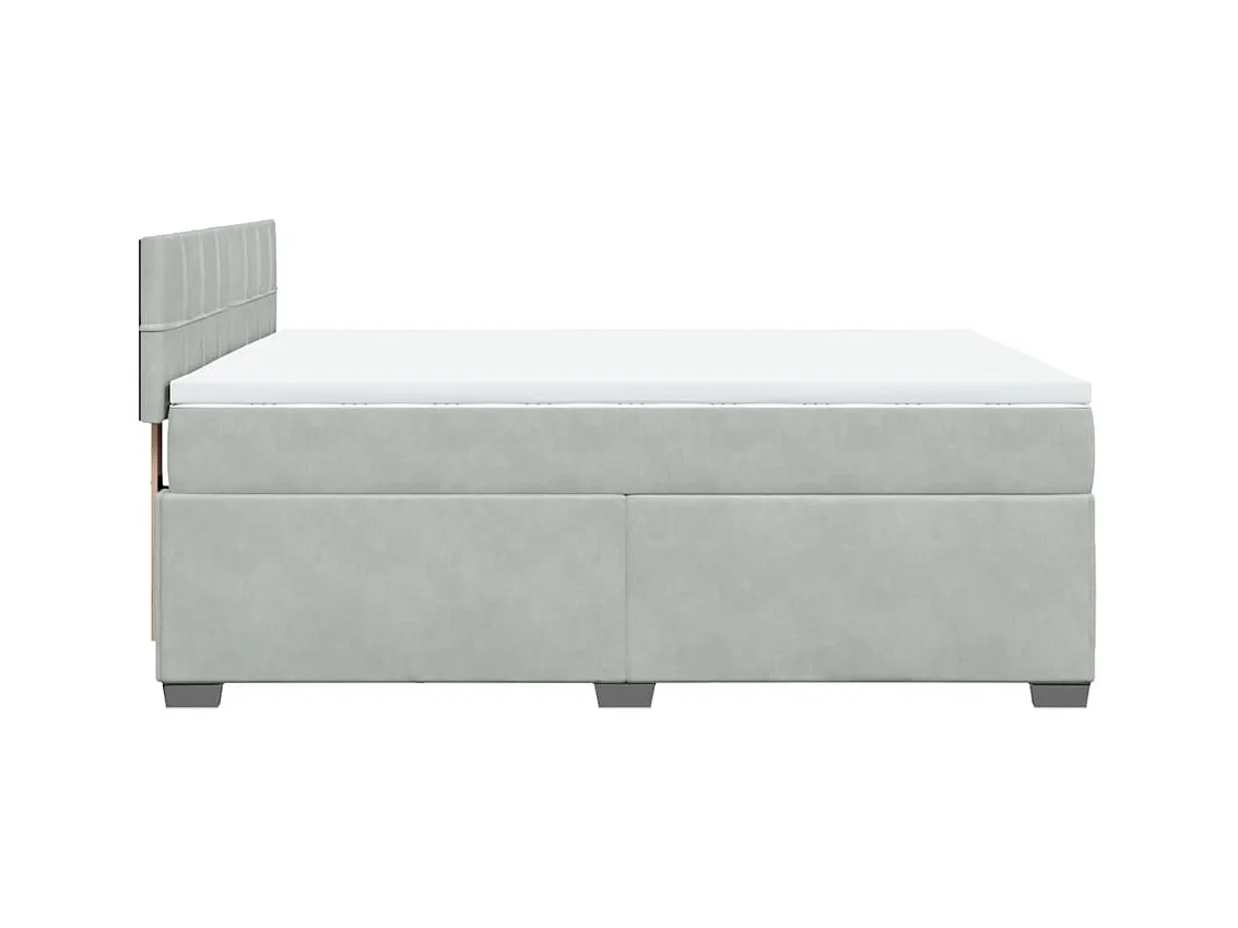 Boxspring met matras fluweel lichtgrijs 140x190 cm