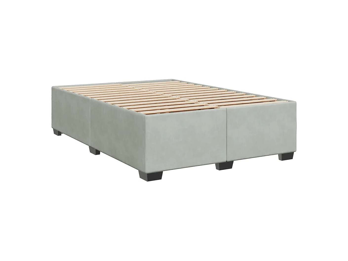 Sommier à lattes de lit et matelas Gris clair 160x200cm Velours