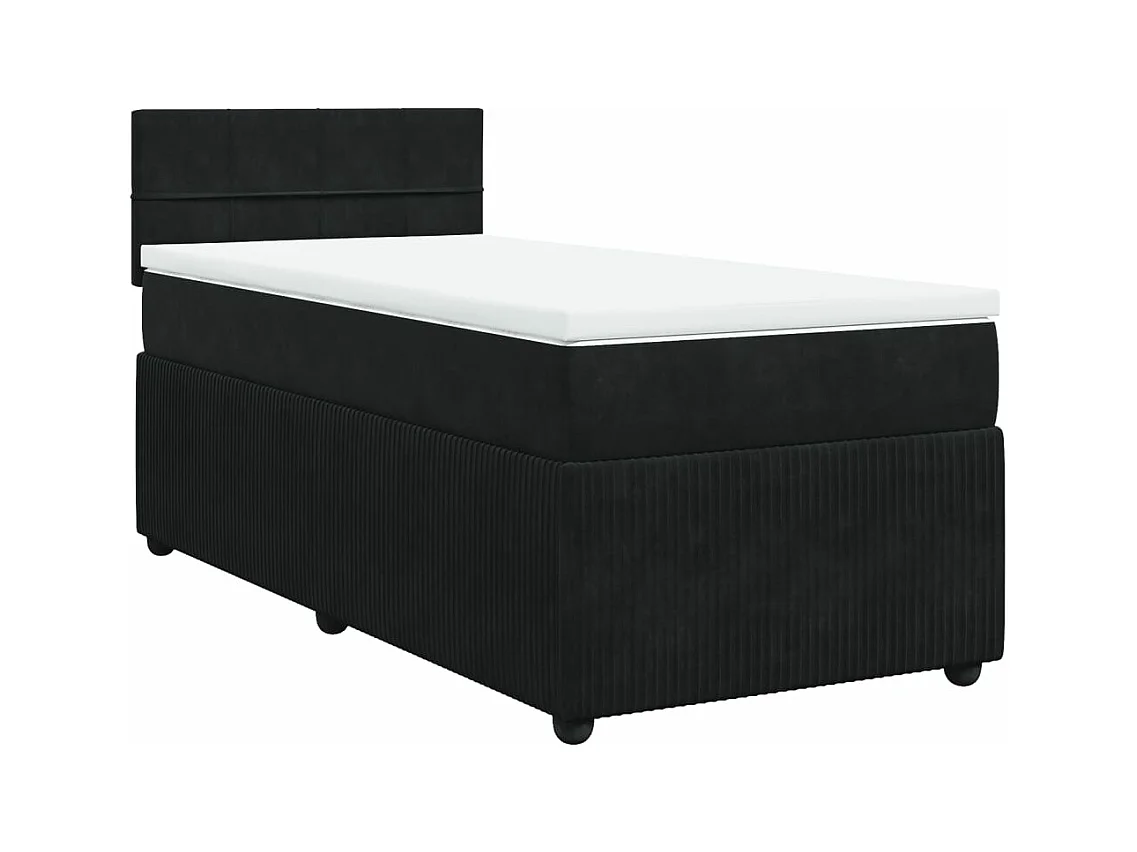 Boxspringbett mit Matratze Schwarz 80x200 cm Samt