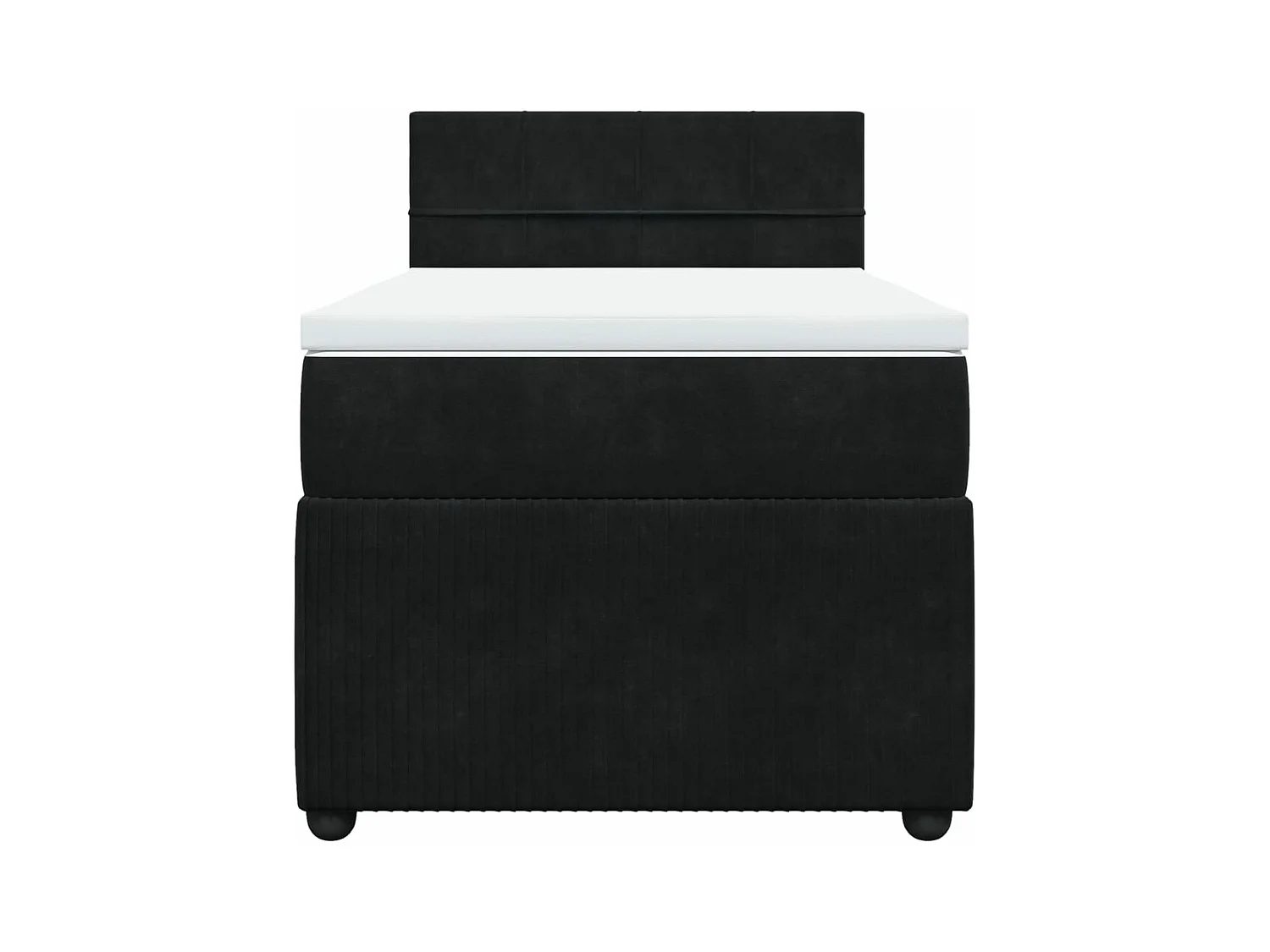 Boxspringbett mit Matratze Schwarz 80x200 cm Samt