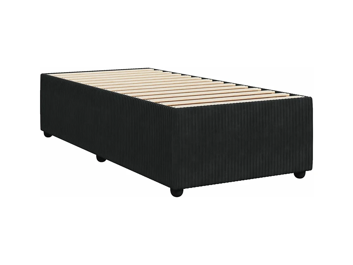 Boxspringbett mit Matratze Schwarz 80x200 cm Samt