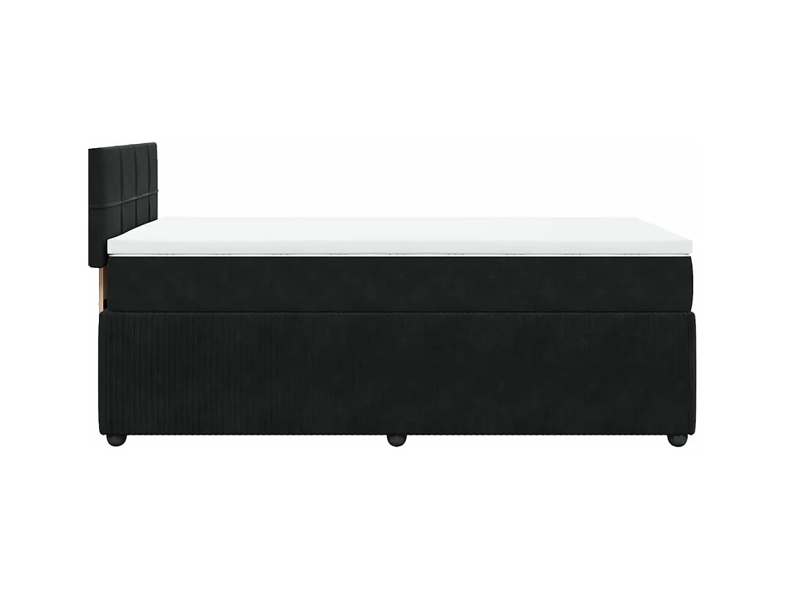 Boxspringbett mit Matratze Schwarz 80x200 cm Samt