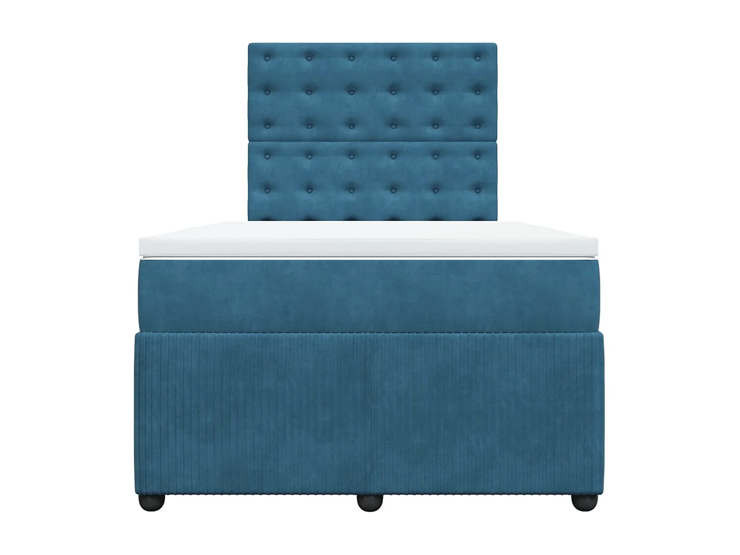 Cama boxspring com colchão 120x200 cm veludo azul-escuro