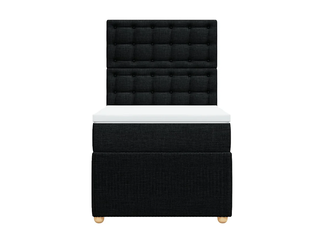 Sommier à lattes de lit et matelas Noir 80x200 cm Tissu