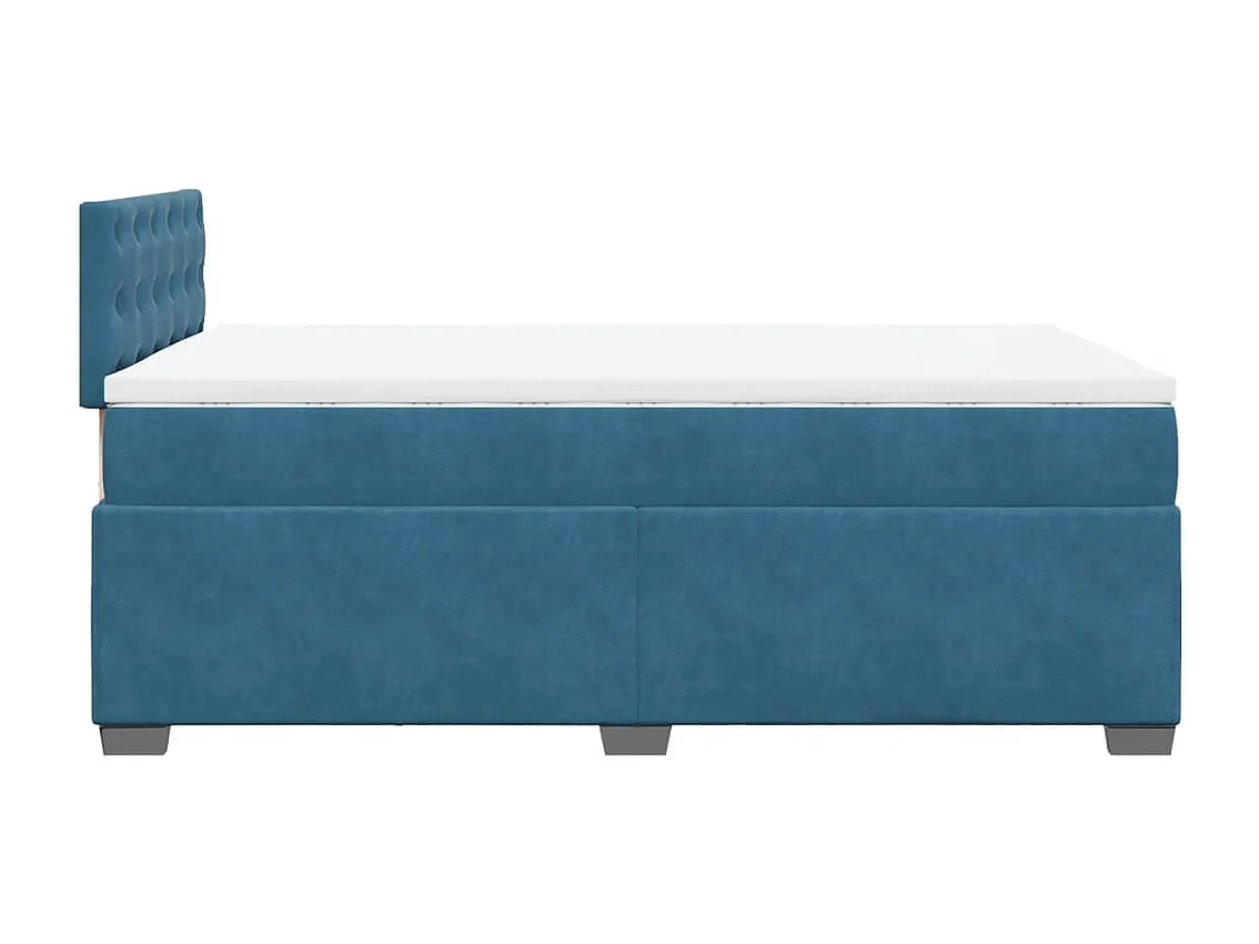 Giroletto a Molle con Materasso Blu Scuro 120x190 cm in Velluto