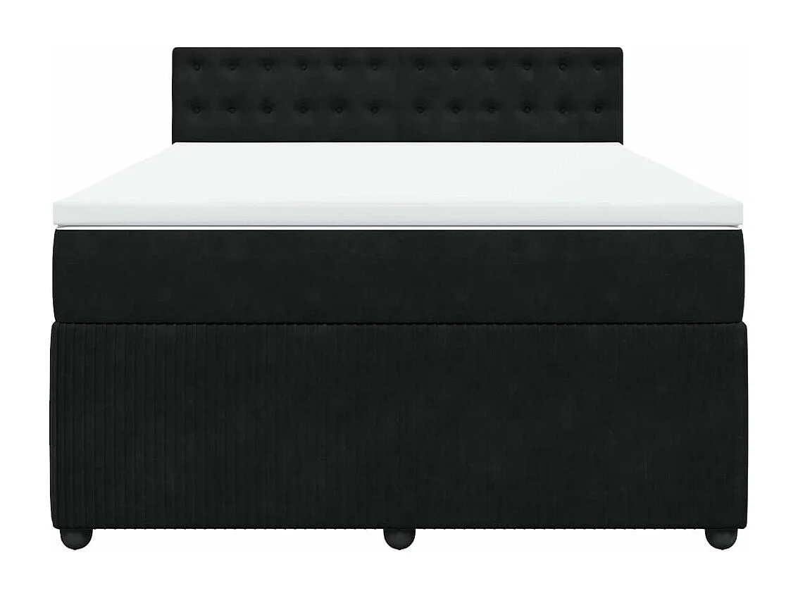 Boxspring met matras fluweel zwart 160x200 cm