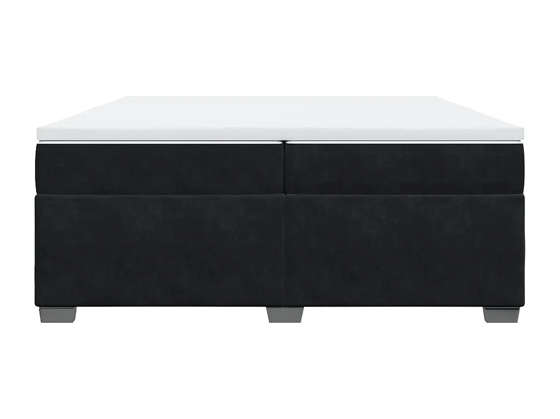 Giroletto a Molle con Materasso Nero 200x200 cm in Velluto